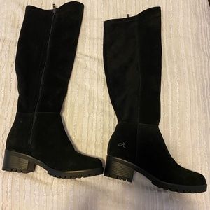 Black suede boots